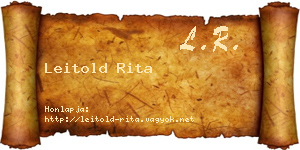 Leitold Rita névjegykártya